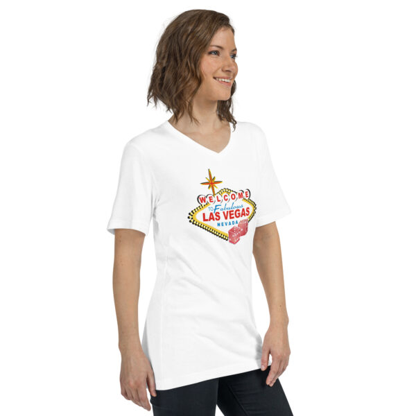 Las Vegas Sign Women's Short Sleeve V-Neck T-Shirt - Image 3